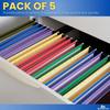 1InTheOffice Poly Expanding Hanging File Folders Letter Size, Hanging File Pocket, File Cabinet Dividers, Assorted, 5/Pack