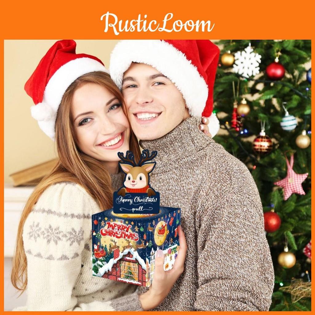 Santa Gift Claus Container Blue Paper Material Christmas Celebration Decor Event