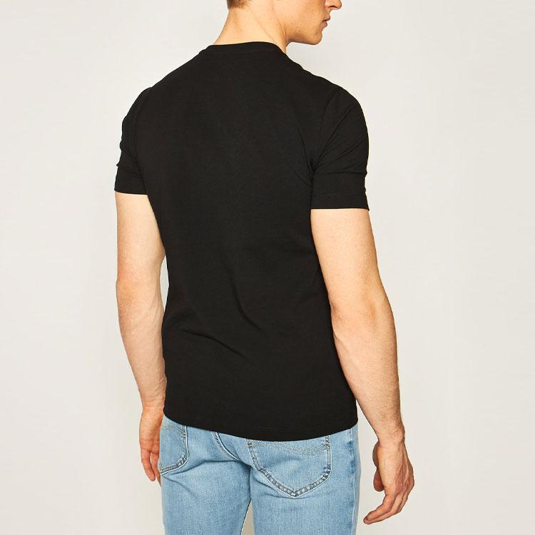 Emporio Armani EA7 Logo Pattern Minimalist Crew Neck Short Sleeve T-Shirt Men Tops Black 8NPTL7-PJ03Z-1200