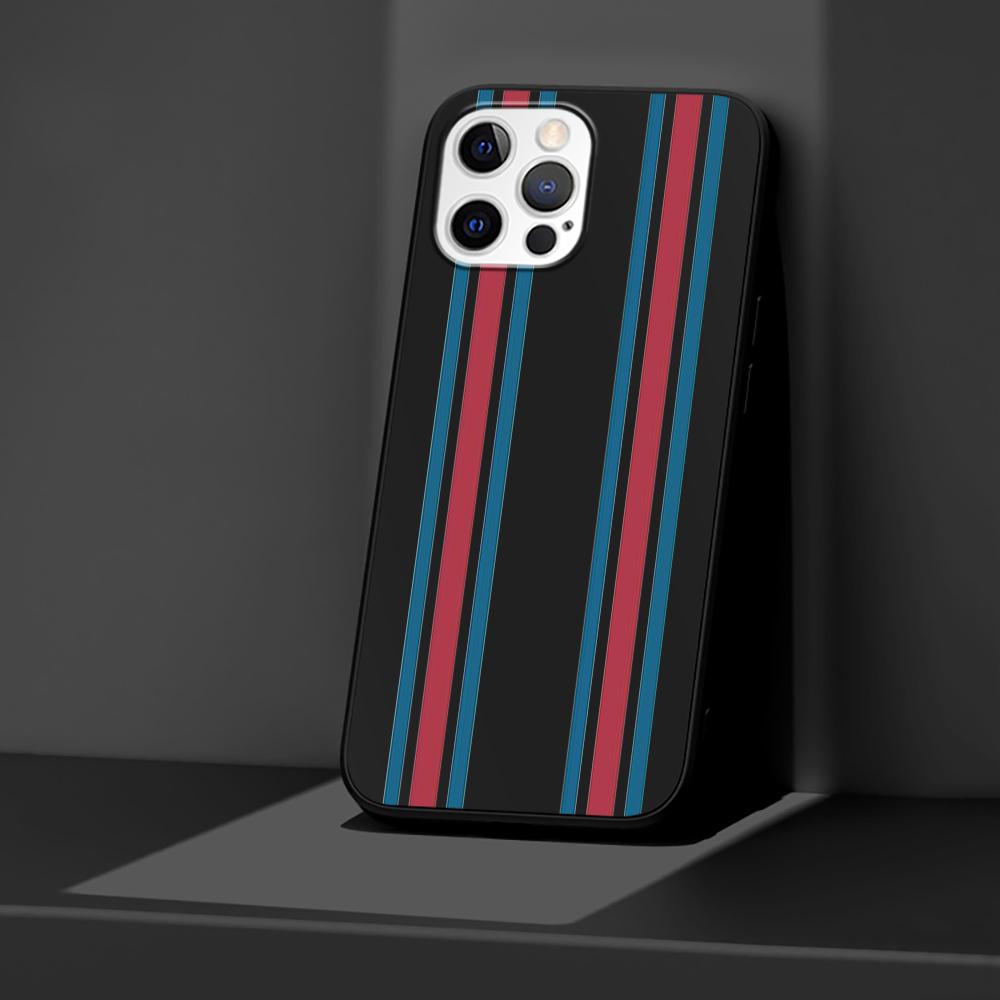 

Чехол для телефона Apple iPhone 14 11 13 Pro Max 12 Mini XR 7 8 + SE 2020 XS 6 6s Plus Sports Brand Stripes Silicone Black Cover iPhone 11