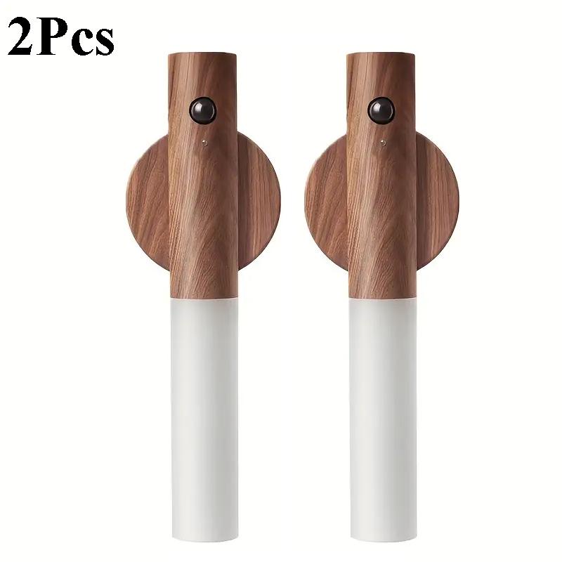 Auto LED Night Light Magnetic Wooden Multifunctional Smart Motion Sensor USB Rechargeable TYPE-C Wireless Closet Wardrobe Lamp