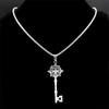 Irish Celtic Knot Triskele Key Pendant Necklace Stainless Steel Triskelion Triple Spiral Necklaces Jewelry Collares Para Mujer