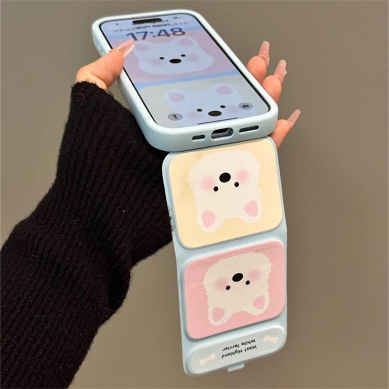 Cartoon Blush for Apple 16 Promax Phone Case 15 New for IPhone 14 Folding Stand 12