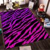Colorful Zebra Print Carpet In Black and Pink for Modern Decor Suitable for Use As an Anti-slip for Living Room Bedroom Sofas