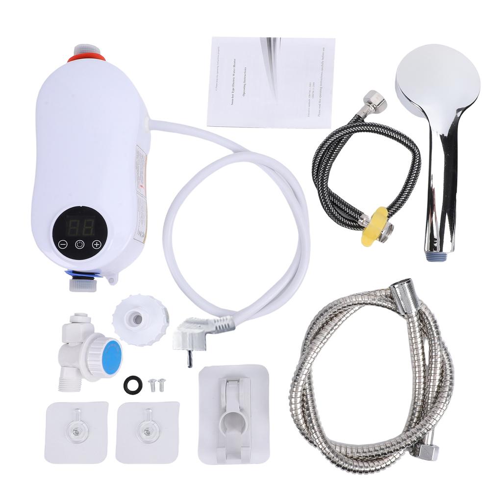 Mini Tankless Water Heater Instant 5500W Electric Water Heater with LED Touch Screen Temperature Control 30 55 degrees
