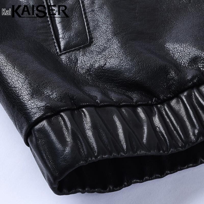 KAISER Men's Genuine Leather Biker Jacket