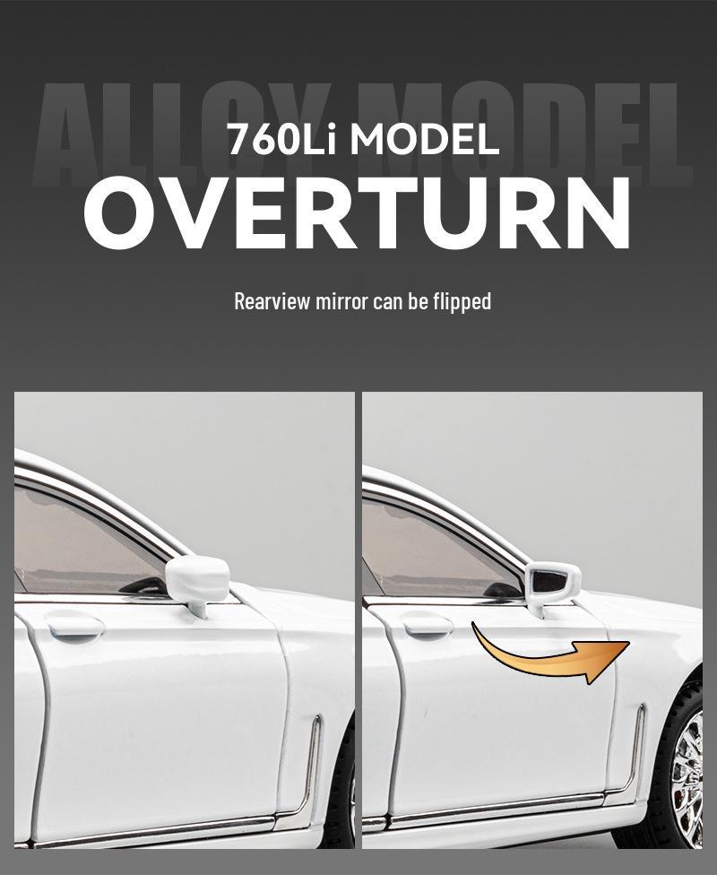 1:24 Bao 760LI Alloy Car Model with Pull Back Action, Sound & Light - Children's Toy & Indoor Ornament, TikTok-Recommended.