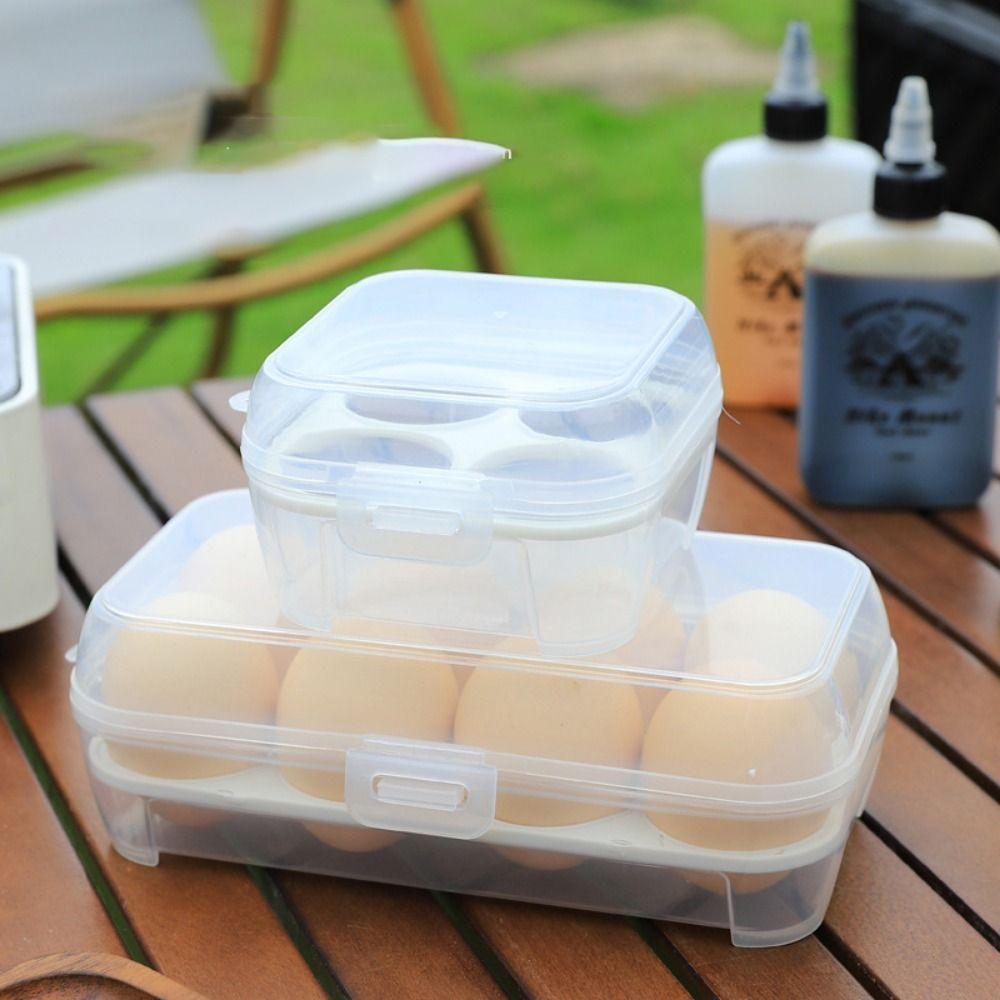 Transparent Egg Storage Box Safety Egg Tray 3/4/8 Grid Picnic Eggs Box  Egg Container