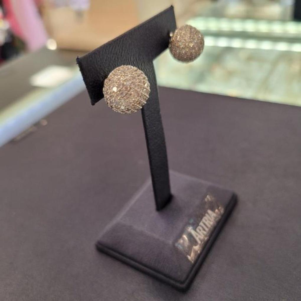 ARTRIA Cubic Ball Post-E Silver Needle Earrings CHAERET0022WHF