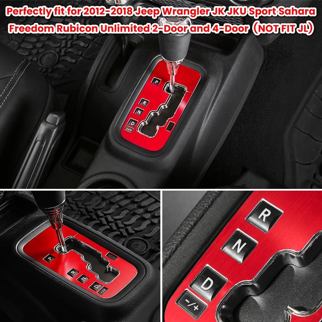 Trim Gear Frame Cover Gear Shift Box Cover for Jeep Wrangler 2012-2018 JK JKU Sport Sahara Freedom Rubicon Unlimited Gear Shift Panel Cover Trim