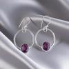 Natural Amethyst Gemstone 925 Sterling Silver Jewelry Handcrafted Earrings 1.37" EE-67-7