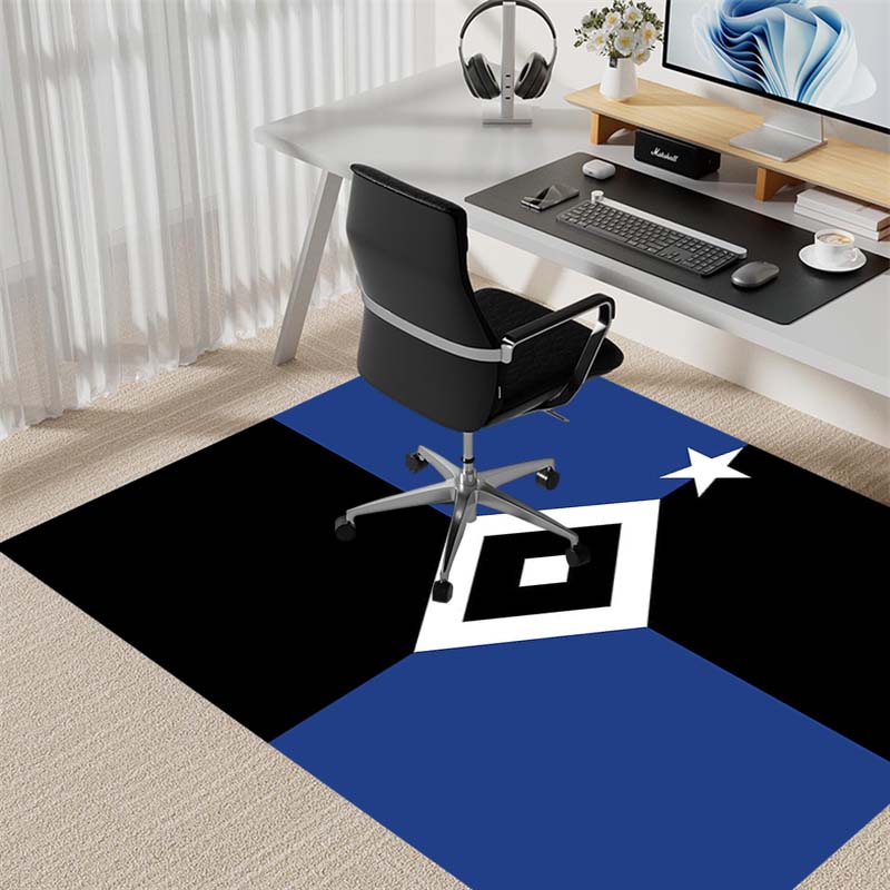 Hamburger SV Flag Style Geometric Print Area Rug Non‑Slip Floor Mat Carpet for Living Room Bedroom Sports Fan Home Decor