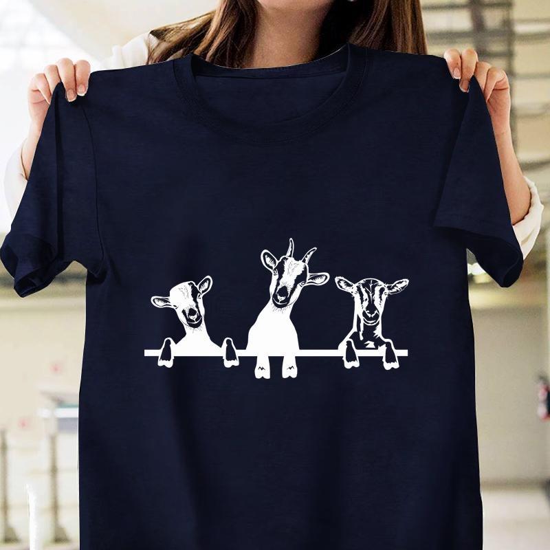 Funny Sheep Pattern Printed T-Shirt Fashion Funny Casual Loose Sheep Round Neck Short Sleeve Shirt Cute Sheep T-Shirt