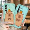 Phone case: 2D flat, suitable for Samsung Galaxy A34 A35 M05 M06 S20 S22 S21 FE Plus 5G protective case, light teal blue background, perfect Christmas