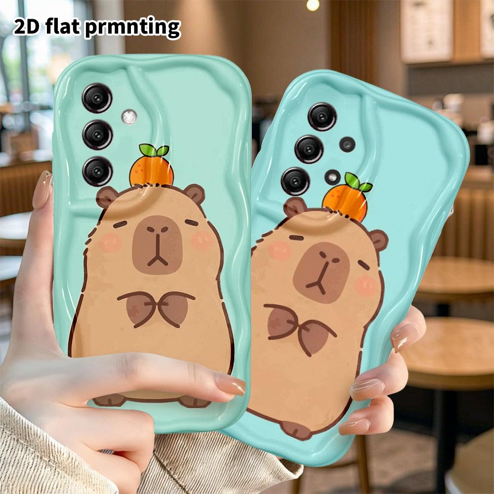 Phone case: 2D flat, suitable for Samsung Galaxy A34 A35 M05 M06 S20 S22 S21 FE Plus 5G protective case, light teal blue background, perfect Christmas