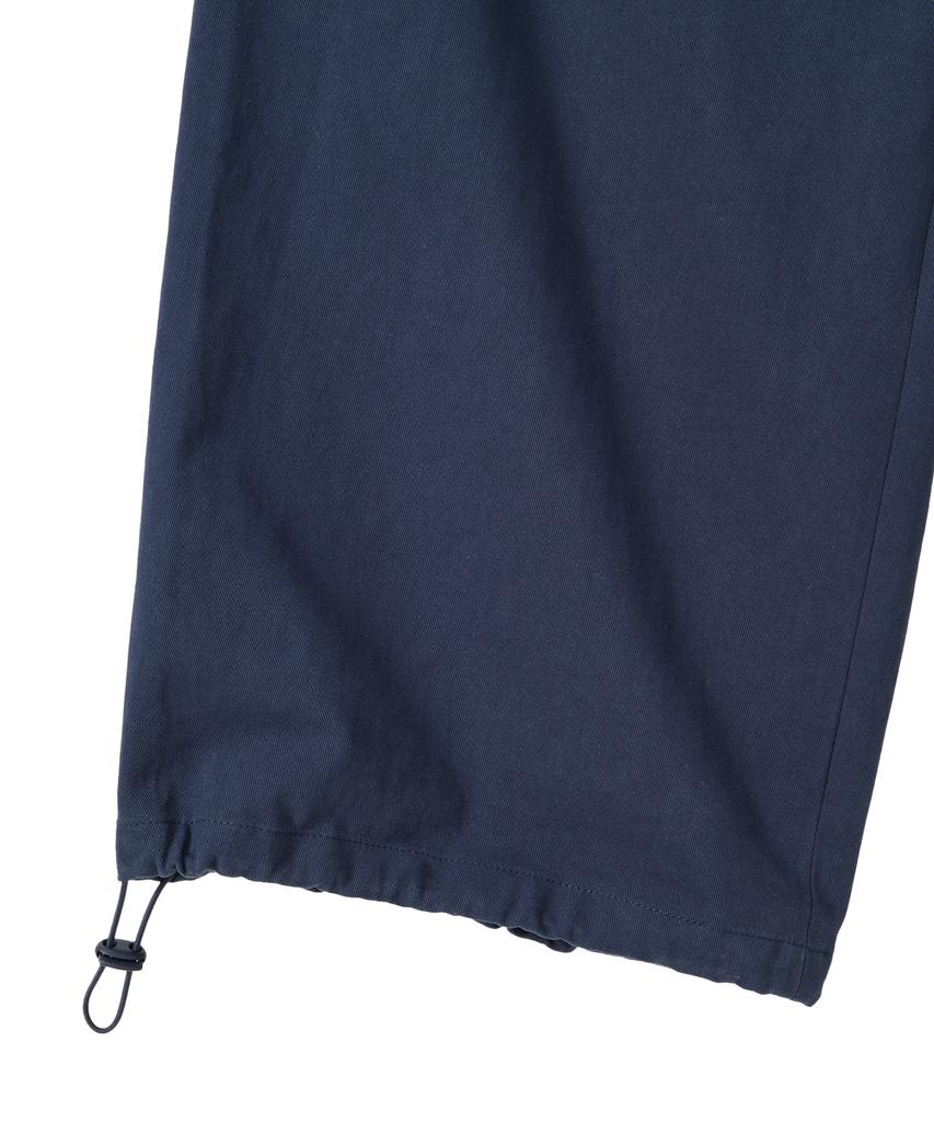 Uallong Essential Twill String Banding Wide Pants- Navy