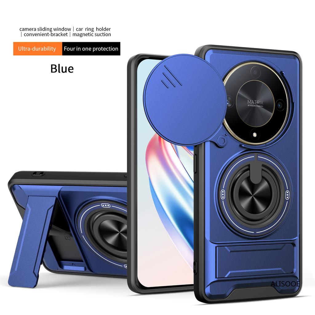 Funda for Honor X9B 5G Case Rotatable Slide Camera Protection Ring Stand Shockproof Cover Capa for Honor X9B 5G Funda