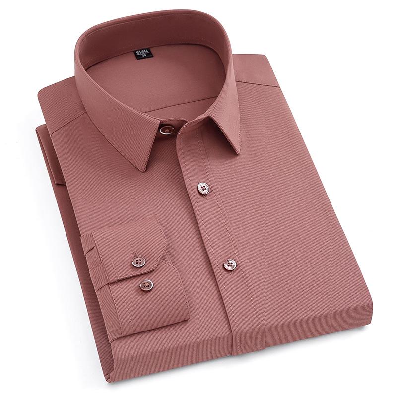 Bamboo Fiber Iron-Free Long Sleeve Korean Style Casual Men's Shirt