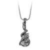 Vintage Gothic Guitar Snake Pendant Necklace Men’s Personalized Fashion Jewelry