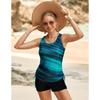 Set da Nuoto da Donna 3 Pezzi con Controllo Pancia, Include Top da Bagno con Reggiseno e Pantaloncini per Adolescenti