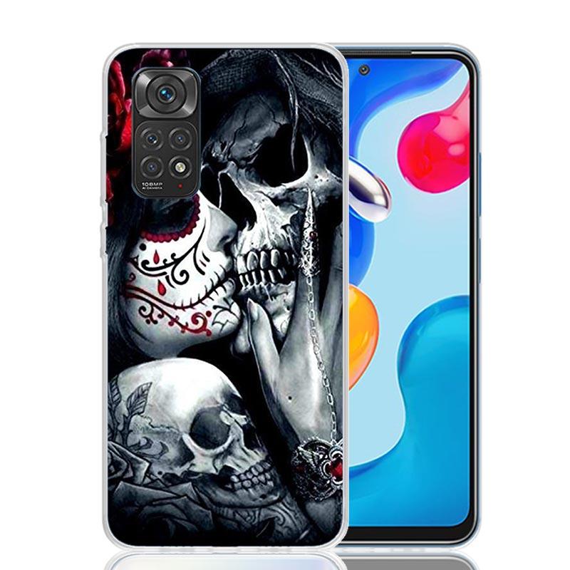 Catrina Beautiful Rose Girl Skull Phone Case For Xiaomi Redmi Note 14 13 14S 12S 12 11S 11T 11E Pro Plus 10S 10 9S 9 Art Customi