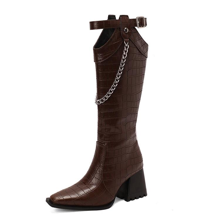 Autumn high boots color women's boots metal chain  40-48