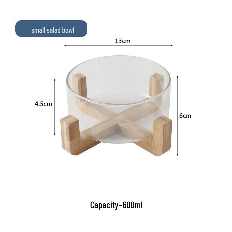 Qinkai Heat-Resistant Glass Salad & Dessert Bowl