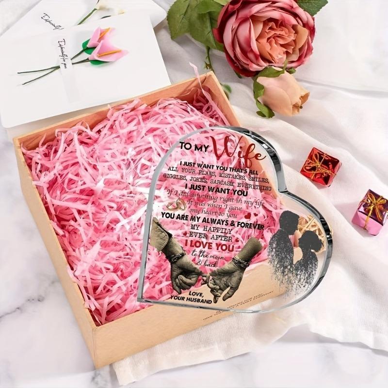 2D Flat Heart-Shaped Acrylic Plaque for My Wife, A Romantic Gift That Says 'I Love You', Nurseries, Home Desk Living Room Acrylic Decoration,