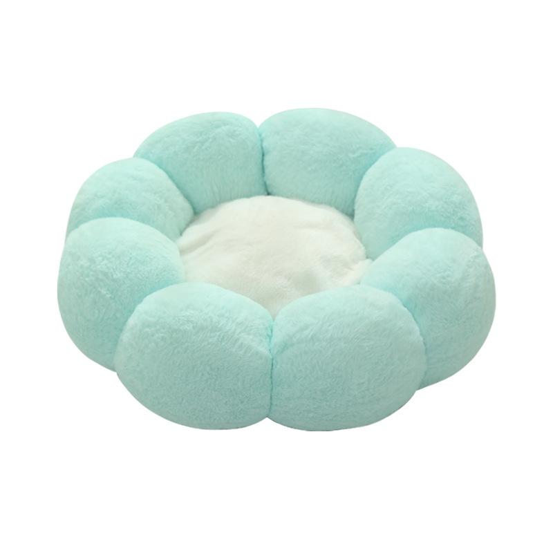 Flower Shape Pet Bed Soft Plush Cat Dog Kennel Warm Comfortable Round Sleeping Nest for Small Medium Dogs Cats