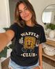 Waffle Club Shirt: Vintage Diner Mascot Tee Retro Breakfast Cartoon Foodie Graphic Unisex