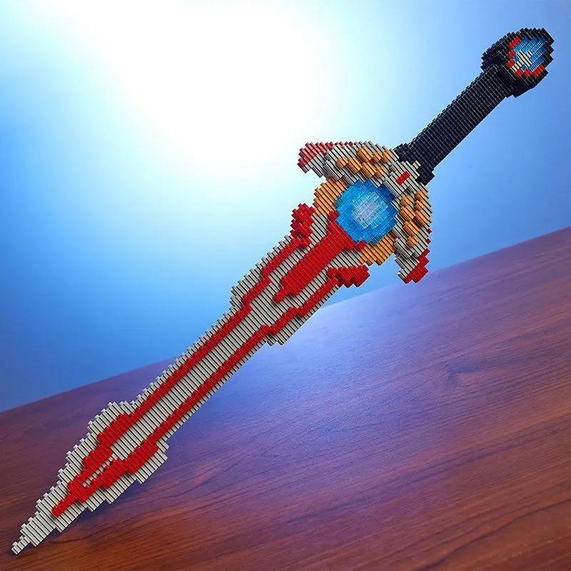 Non-Toxic Sword Building Block Toy Model Cosplay Simulation Sword Assembled Toys Ninja Knife Weapon Bricks Toys Creative Gift For Children