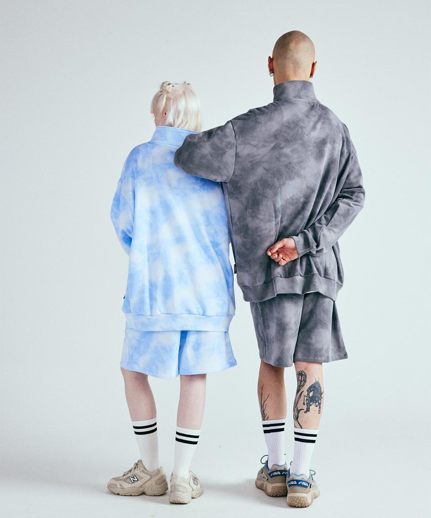 Kinetikeullo Water-Dyed Half Pants (Dark Grey)