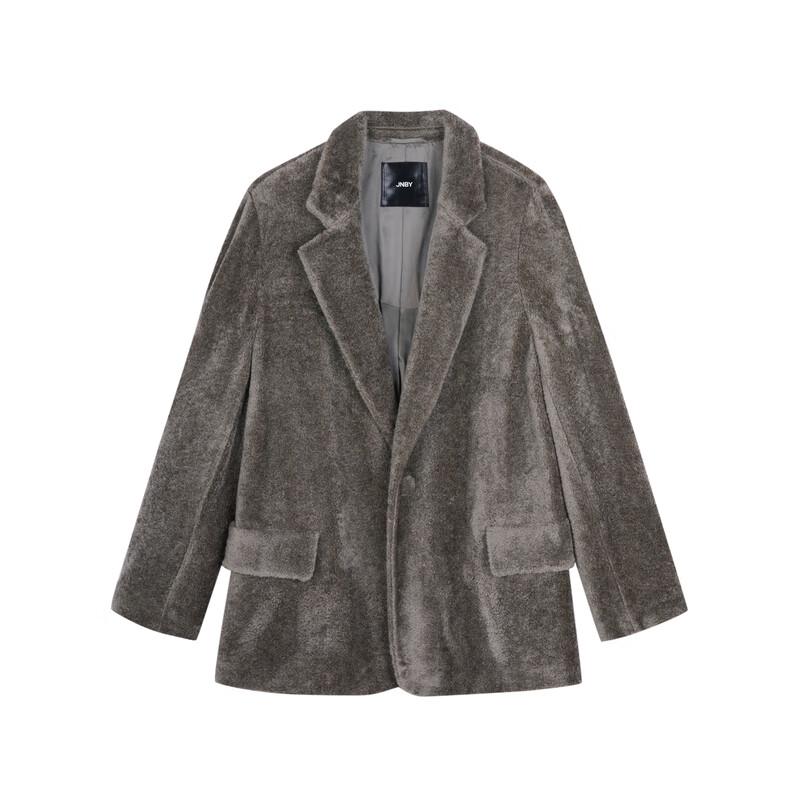 JNBY 23 Winter Faux Fur Loose Lapel Blazer