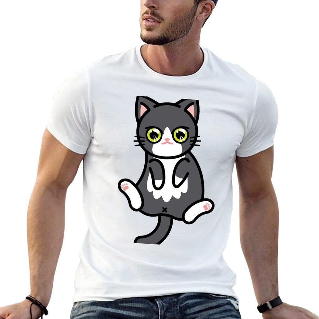 Tuxedo Cat TShirt Daily Work Short Sleeve Top