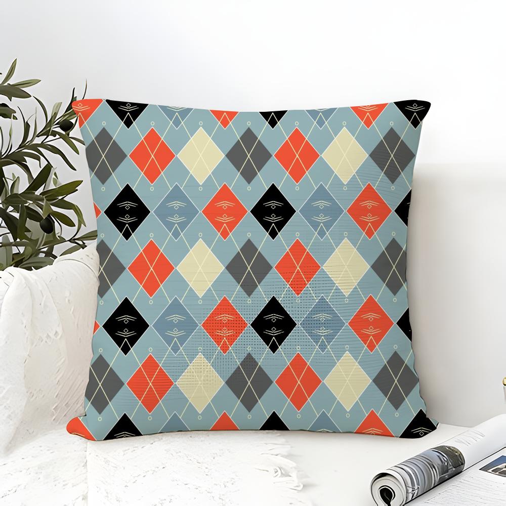 Classic British Argyle Pattern Pillow Case linen pillow case sofa home decor cushion cover cushion cove