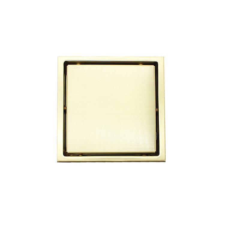 SUS304 Stainless Steel Brushed Gold Shower Drainer square Bathroom Floor Waste Water Drain (White,Stainless Steel) белый