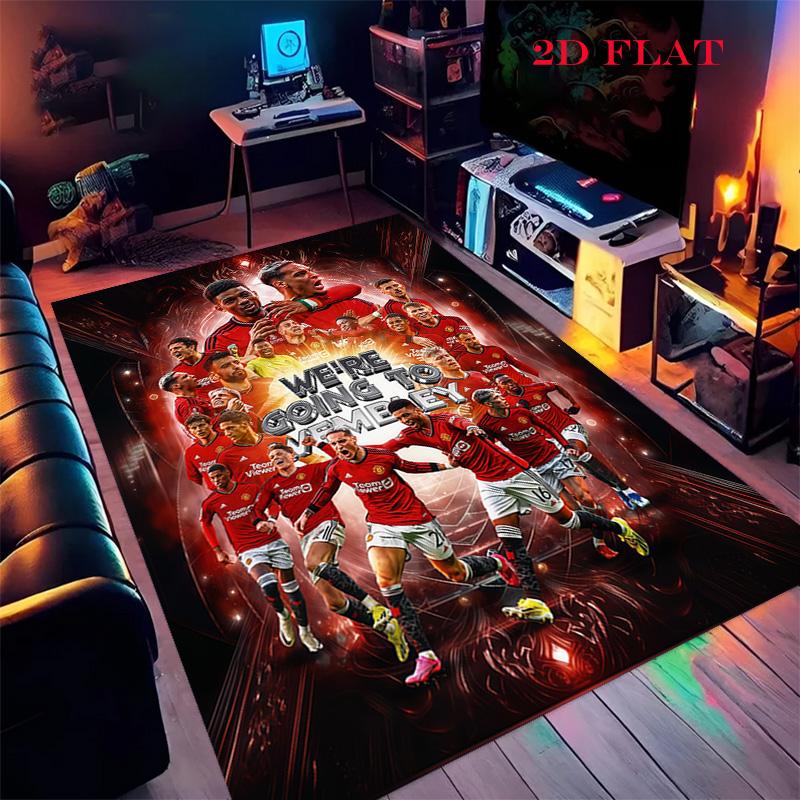 Man Utd Vloerkleed Tapijt voor Woonkamer Slaapkamer Huis Sofa Decoratie, Kinderspeel Antislip Vloermat