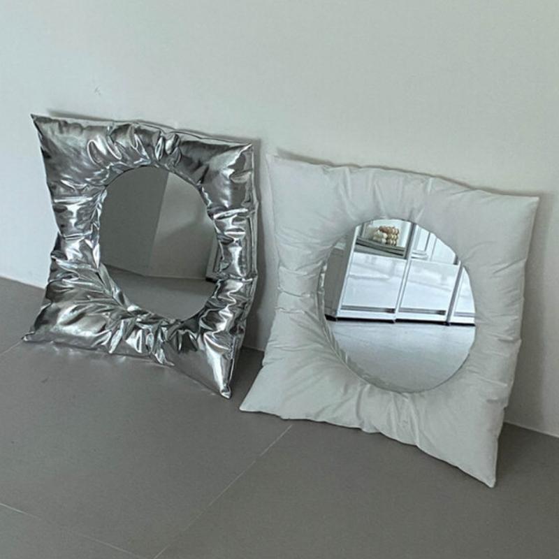 Neuer INS-Stil Kissen Spiegel Kreativer Quadratischer Wandmontierter Badezimmerspiegel Schminkspiegel Wandbehang Haus Schlafzimmer Wanddekor