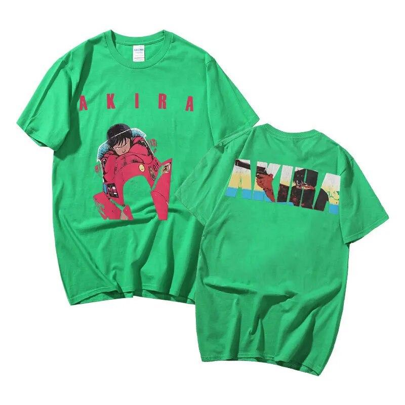 90s Action Sci-fi Anime Akira Double Sided Graphic Print Tshirt Unisex Women Fashion Streetwear Oversize Hip Hop Tees Short Sleeve