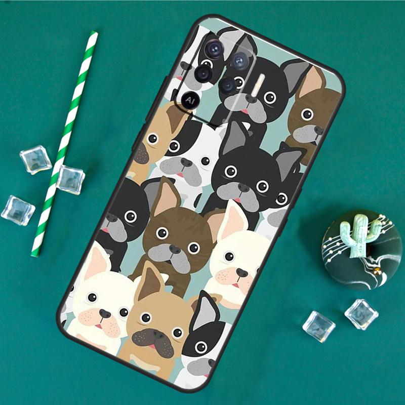 french bulldog Phone Case For Oppo A18 A38 A58 A78 A98 A40 A60 A80 A91 A15 A17 A74 A94 A54 A57S A16 A76 A96