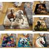 3D Fashion Exquisite Painted Galloping Horse Design Anti-Slip Area Rug for Living Room Kids' Bedroom Mat Large Decorative Carpet