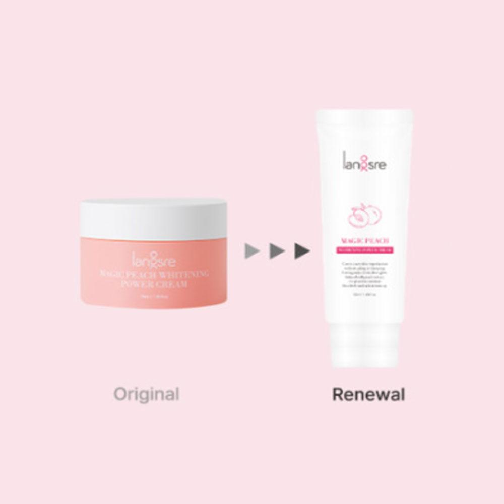Lansre Magic Peach Whitening Power Cream Whitening Tone Up Cream 50ml, 1 pack