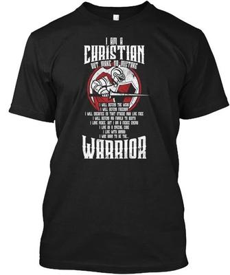 Christianity Christian Warrior T Shirt Made In the USA Size S To 5XL