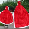Polyester Kapuzen-Poncho Verkleidung Rotes Weihnachts-Umhang Winddichter Weihnachtsmantel Robe für Erwachsene Kinder