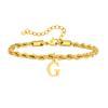 Vnox Braccialetti con Lettere A-Z per Uomo, Braccialetto a Catena Intrecciata in Acciaio Inossidabile Placcato Oro, Classico Braccialetto con Nome Regalo per Lui