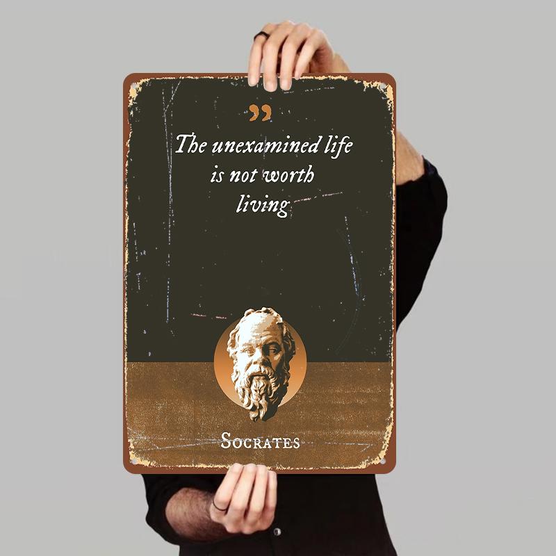 

Socrates Quote Metal Wall Art Ancient Greek Philosophy Decor Home Office Decoration Metal Craft Gift 7.9x11.8In(20x30cm)