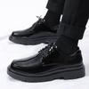 Lackierte Herrenlederschuhe Trendy minimalistischer Stil Outdoor-Straßenspaziergänge Freizeitparty Tägliches Büro Jugendschuhe mit dicken Sohlen