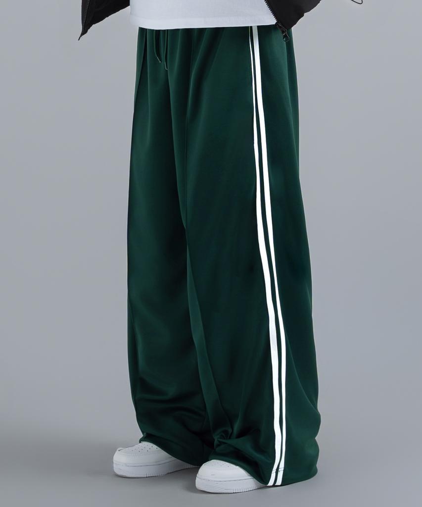 UNDEROFF Wide Pintuck Double Line Track Pants Burgundy