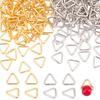 240Pcs 2 Colors Brass Triangle Linking Ring Buckle Clasps Quick Link Connector Fit for Top Drilled Beads Webbing Strapping Bags Platinum & Golden