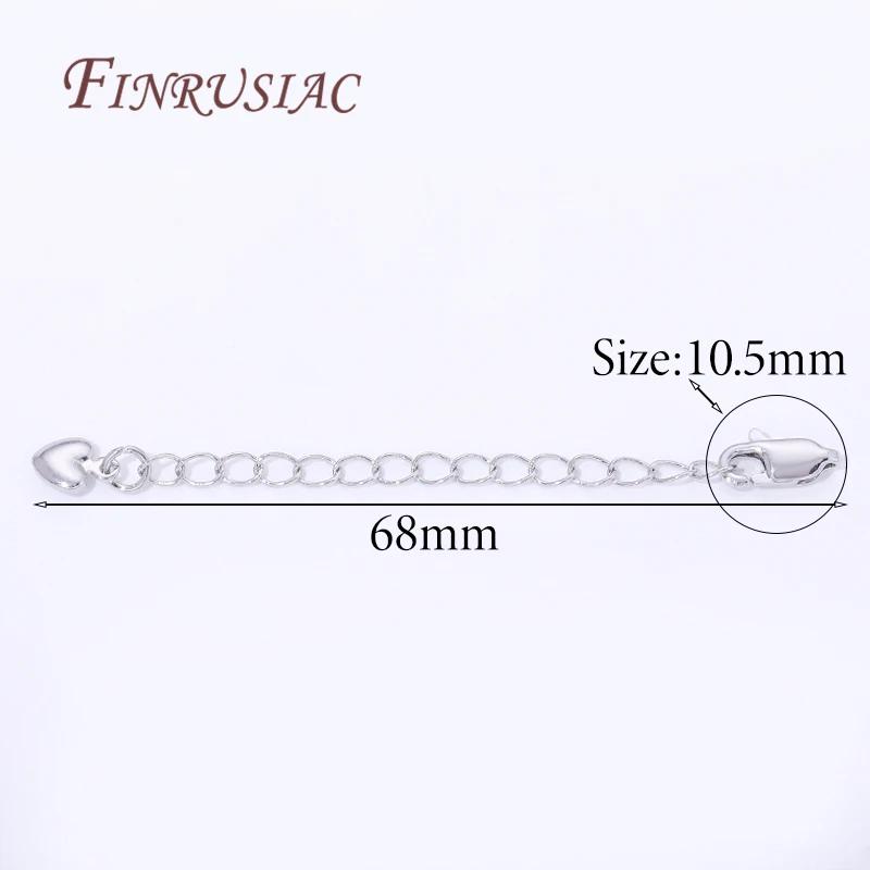 18K Gold Plated Extension Extender Tail Chains with Lobster Clasps For Jewelry Making,Connectors For Bracelets Accessories DIY